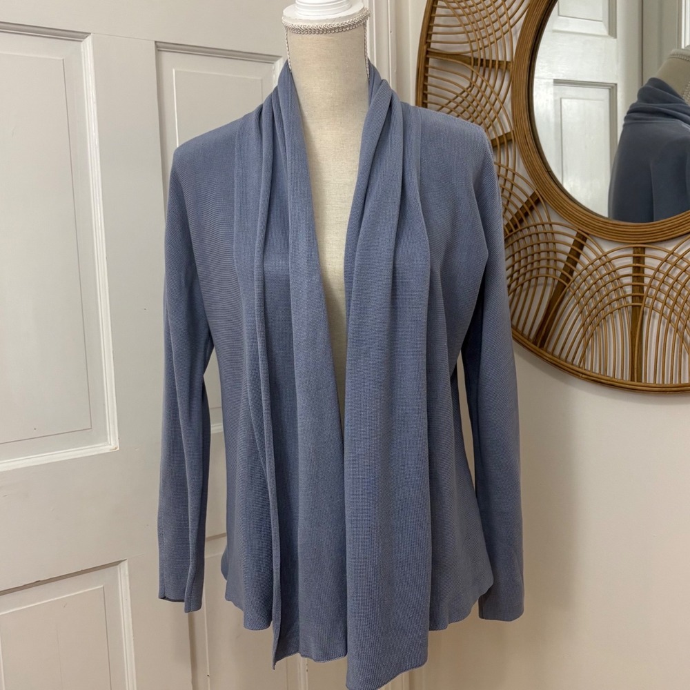 Eileen Fisher Silk and Cotton Open Cardigan S Classic Quiet Luxury Minimalist